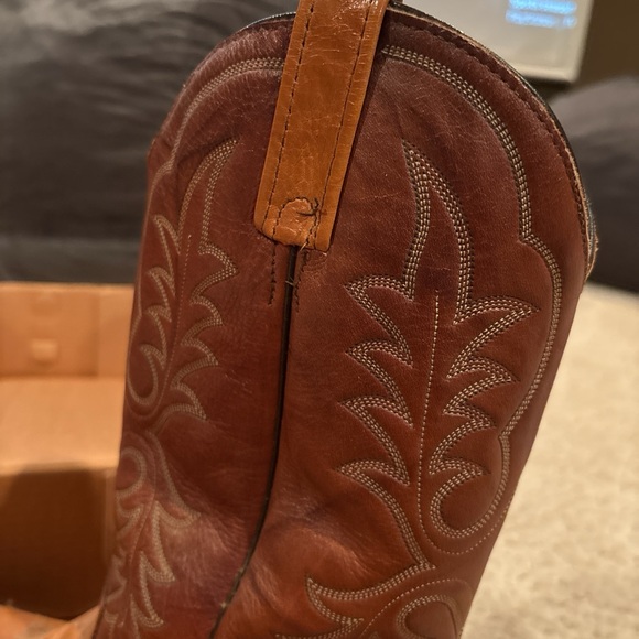 Vintage J. Chrisholm Pecan 098550 Men's Western Leather Cowboy Boots Size 10D - Picture 5 of 8